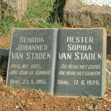STADEN Hendrik Johannes, van -1965 &amp; Hester Sophia -1975