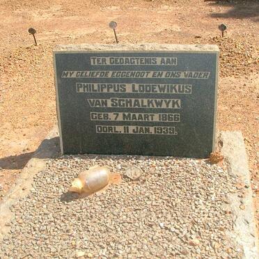 SCHALKWYK Philippus Lodewikus, van 1866-1939