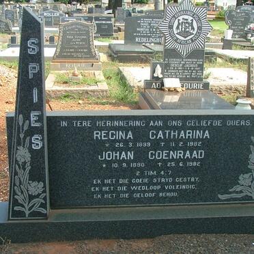 SPIES Johan Coenraad 1890-1982 &amp; Regina Catharina 1899-1982