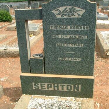 SEPHTON Thomas Edward -1950