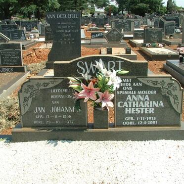 SWART Jan Johannes 1908-1977 &amp; Anna Christina Hester 1915-2001