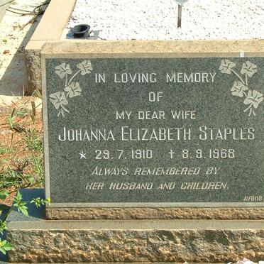 STAPLES Johanna Elizabeth 1910-1968