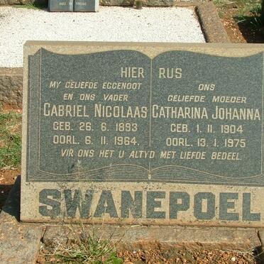 SWANEPOEL Gabriel Nicolaas 1893-1964 &amp; Catharina Johanna 1904-1975