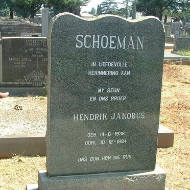 SCHOEMAN Hendrik Jakobus 1936-1984