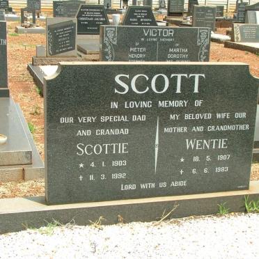 SCOTT Scottie 1903-1982 &amp; Wentie 1907-1983