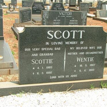 SCOTT Scottie 1903-1982 &amp; Wentie 1907-1983