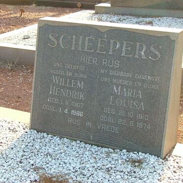 SCHEEPERS Willem Hendrik 1907-1986 &amp; Maria Louisa 1910-1974