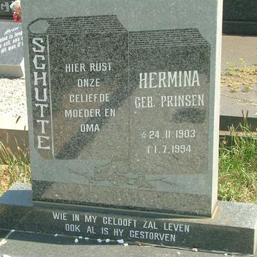 SCHUTTE Hermina nee PRINSEN 1903-1994