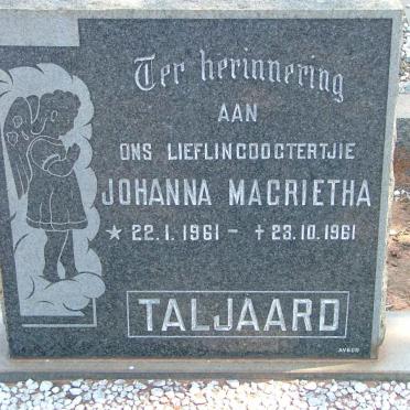 TALJAARD Johanna Magrietha 1961-1961