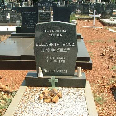 UNDERHAY Elizabeth Anna 1940-1975