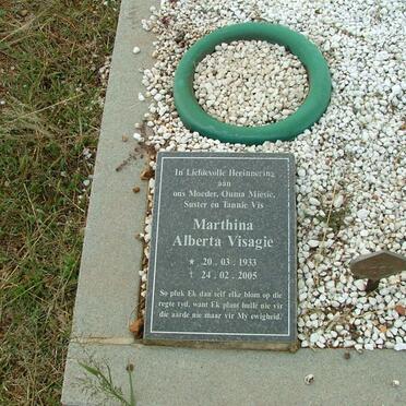 VISAGIE Maritha Alberta 1933-2005