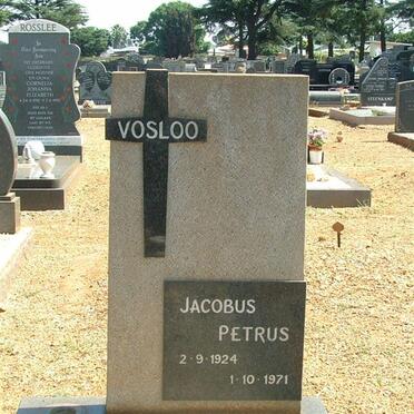 VOSLOO Jacobus Petrus 1924-1971