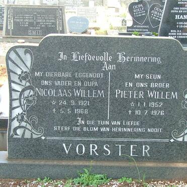 VORSTER Nicolaas Willem 1921-1968 :: VORSTER Pieter Willem 1952-1976