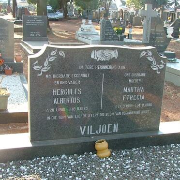 VILJOEN Hercules Albertus 1910-1975 &amp; Martha Etrecia 1909-1995