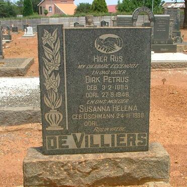 VILLIERS Dirk Petrus, de 1885-1948 &amp; Susanna Helena OSCHMANN 1888-