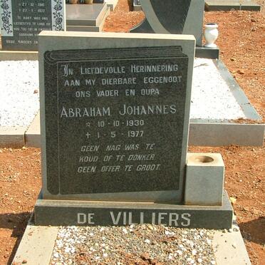 VILLIERS Abraham Johannes 1930-1977