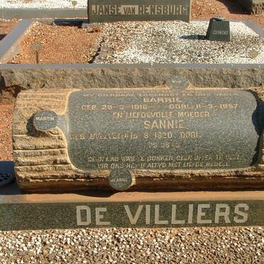 VILLIERS Barrie, de 1916-1957 &amp; Sannie -1920