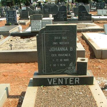 VENTER Johanna B. 1889-1976