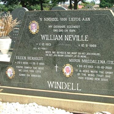 WINDELL William Neville 1913-1969 &amp; Maria Magdalena 1913-2001 :: HEROLDT Eileen 1938-1995
