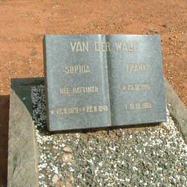 WALT Frank, van der 1916-1965 &amp; Sophia HATTINGH 1923-1949