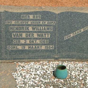 WATT Hendrik Williams, van der 1868-1954