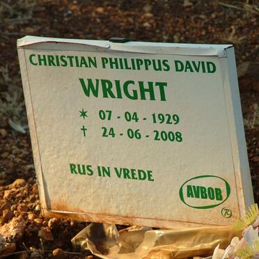 WRIGHT Christiaan Philippus David 1929-2008