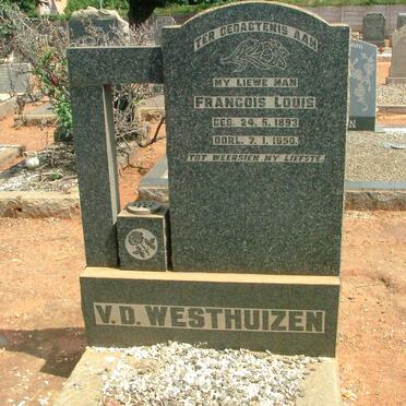 WESTHUIZEN Francois Louis, v.d.  1893-1950