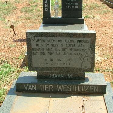 WESTHUIZEN Riaan M., van der 1986-1987