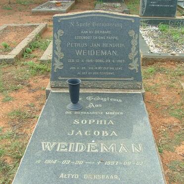 WEIDEMAN Petrus Jan Hendrik 1915-1963 &amp; Sophia Jacoba 1914-1997