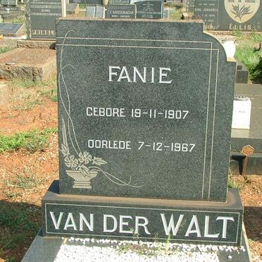 WALT Fanie, van der 1907-1967