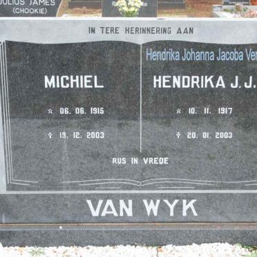 WYK Michiel, van 1915-2003 &amp; Hendrika Johanna Jacoba VENTER 1917-2003 