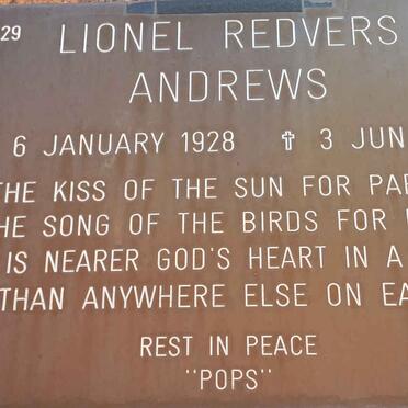 ANDREWS Lionel Redvers 1928-2010