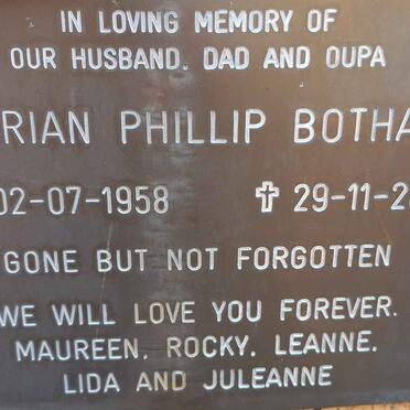 BOTHA Brian Phillip 1958-2010