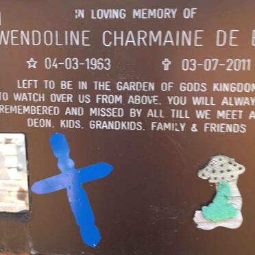 BEER Gwendoline Charmaine, de 1963-2011