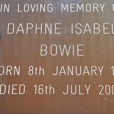 BOWIE Daphne Isabel 1926-2009