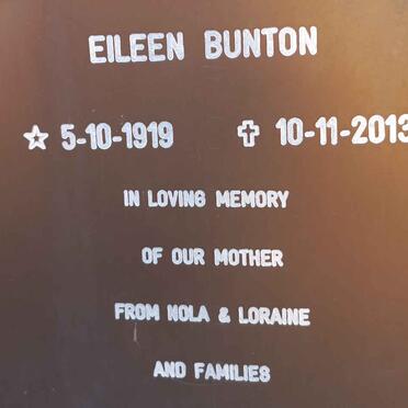 BUNTON Eileen 1919-2013