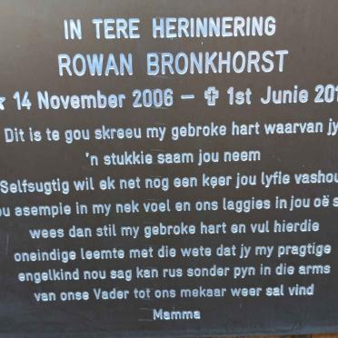 BRONKHORST Rowan 2006-2019