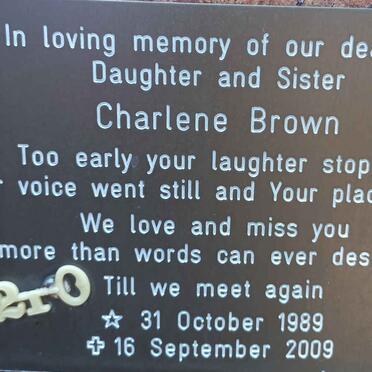 BROWN Charlene 1989-2009