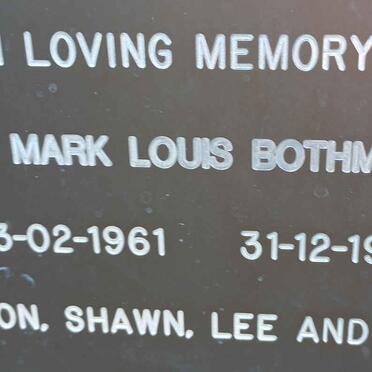 BOTHMA Mark Louis 1961-1995