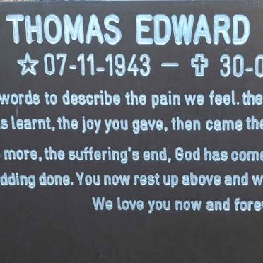 COOPER Thomas Edward 1943-2019