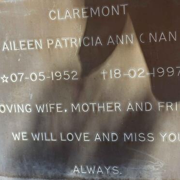 CLAREMONT Aileen Patricia Ann 1952-1997