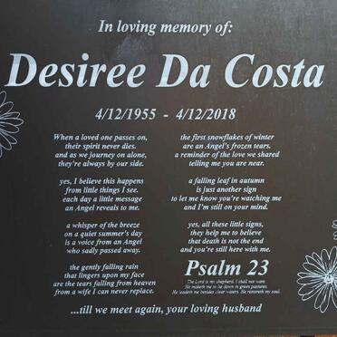 COSTA Desiree, da 1955-2018