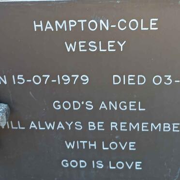 COLE Wesley, HAMPTON- 1979-2001