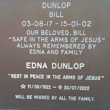 DUNLOP Bill 1917-2002 &amp; Edna 1922-2020