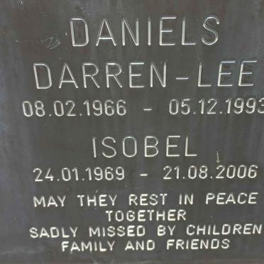 DANIELS Darren-Lee 1966-1993 &amp; Isobel 1969-2006