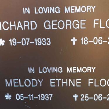 FLOOD Richard George 1933-2013 &amp; Melody Ethne 1937-2021