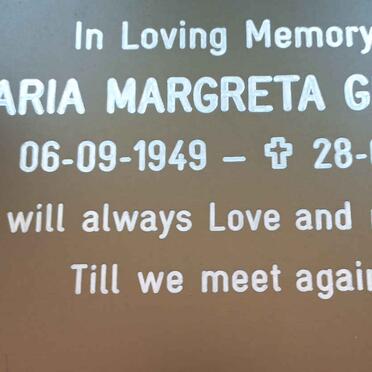 GREEFF Maria Margreta 1949-2017