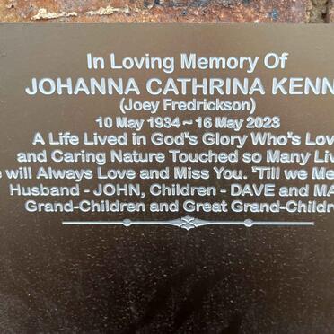 KENNY Johanna Cathrina 1934-2023