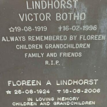 LINDHORST Victor Botho 1919-1996 &amp; Floreen A. 1924-2006