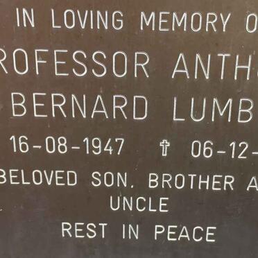 LUMBY Anthony Bernard 1947-2009